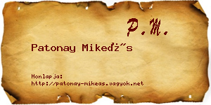 Patonay Mikeás névjegykártya